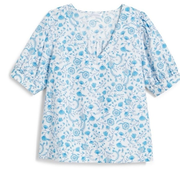 NWT Draper James VNeck puff sleeved top - Picture 5 of 7